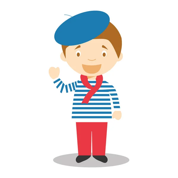 Character from France dressed in the traditional way Vector Illustration. Kids of the World Collection. — Stock Vector