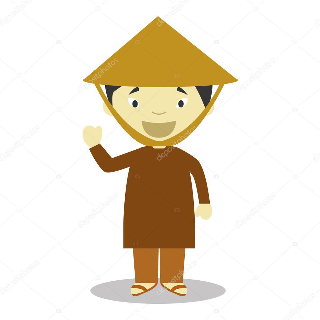 Character from Vietnam dressed in the traditional way Vector