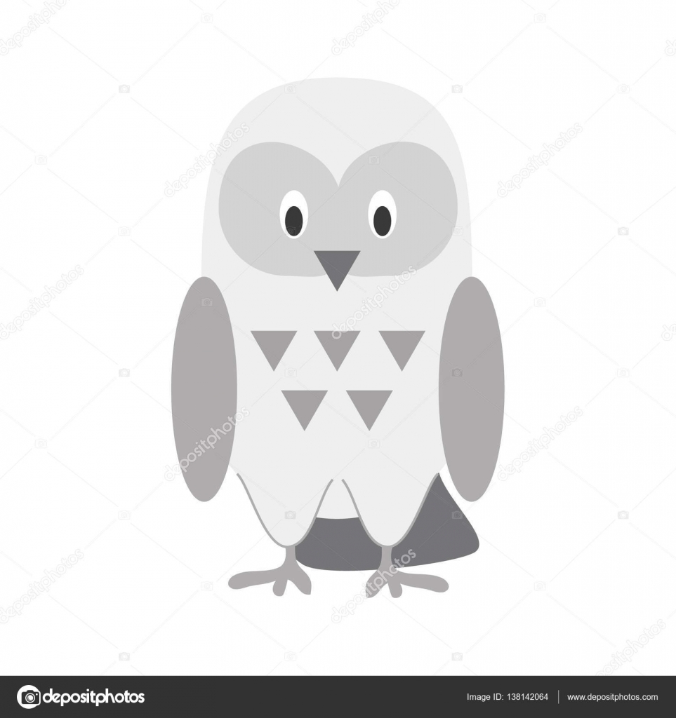 Cartoon snowy owl | Cute cartoon snowy owl vector illustration — Stock