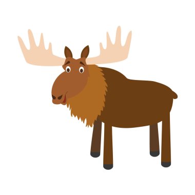 Sevimli çizgi geyik illüstrasyon vektör