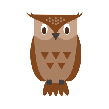 Sevimli çizgi baykuş vektör çizim