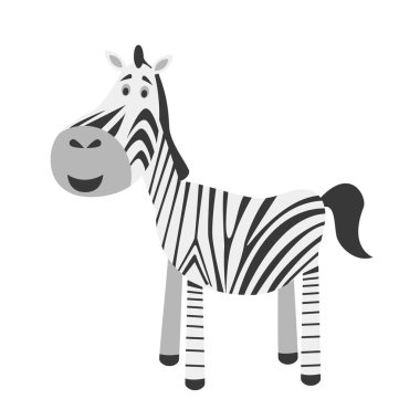 Tatlı karikatür zebra vektör çizimi