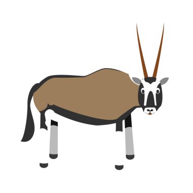 Sevimli çizgi oryx ceylan illüstrasyon vektör
