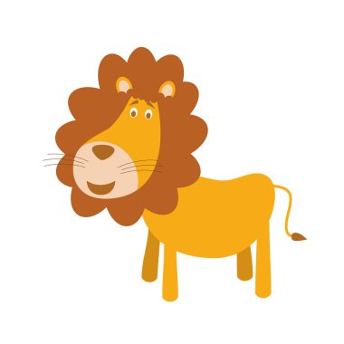 Sevimli çizgi aslan illüstrasyon vektör