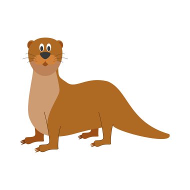 Sevimli çizgi su samuru vektör çizim