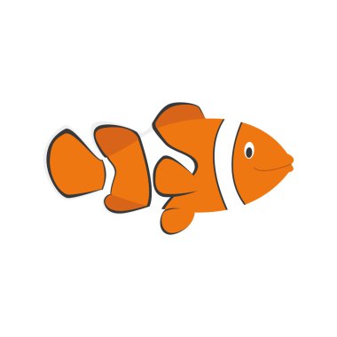 Sevimli çizgi palyaço balığı vektör çizim