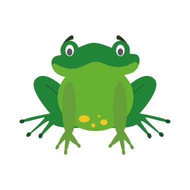 Sevimli çizgi kurbağa vektör çizim