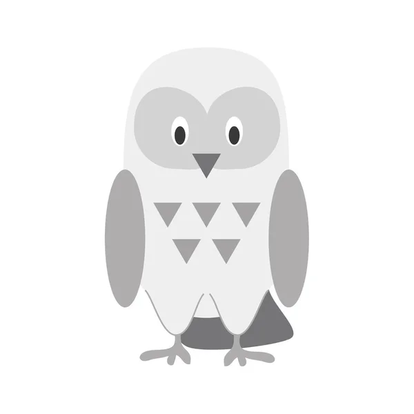 Cute cartoon snowy owl vector illustration — Stock Vector