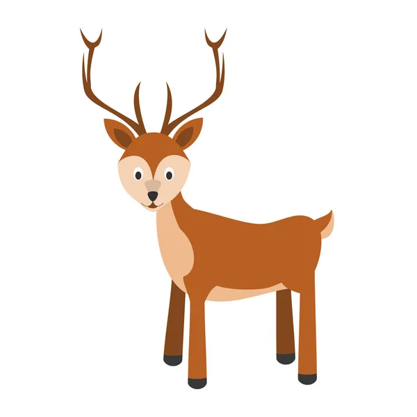 Cute cartoon deer vector illustration — Stock Vector