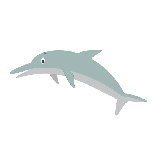 Desenho animado bonito ilustração do vetor do golfinho — Vetor de Stock