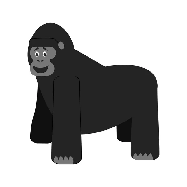 Cute cartoon gorilla vector illustration — Stock Vector