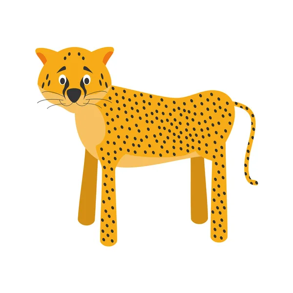 Lindo dibujo animado guepardo vector ilustración — Vector de stock