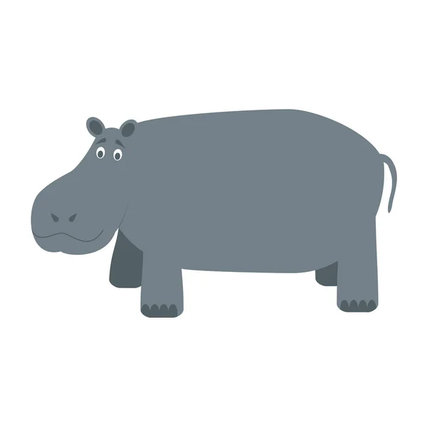 Lindo dibujo animado vector hipopótamo ilustración — Archivo Imágenes Vectoriales