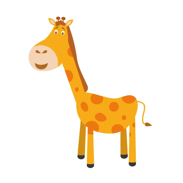Lindo dibujo animado jirafa vector ilustración — Vector de stock