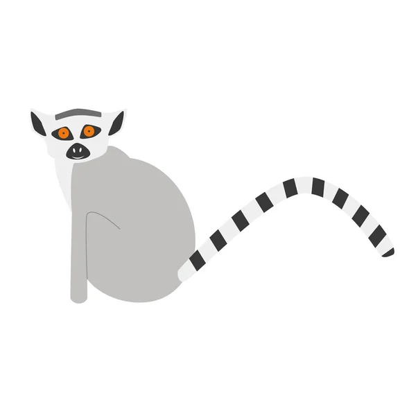 Lindo dibujo animado lémur vector ilustración — Vector de stock