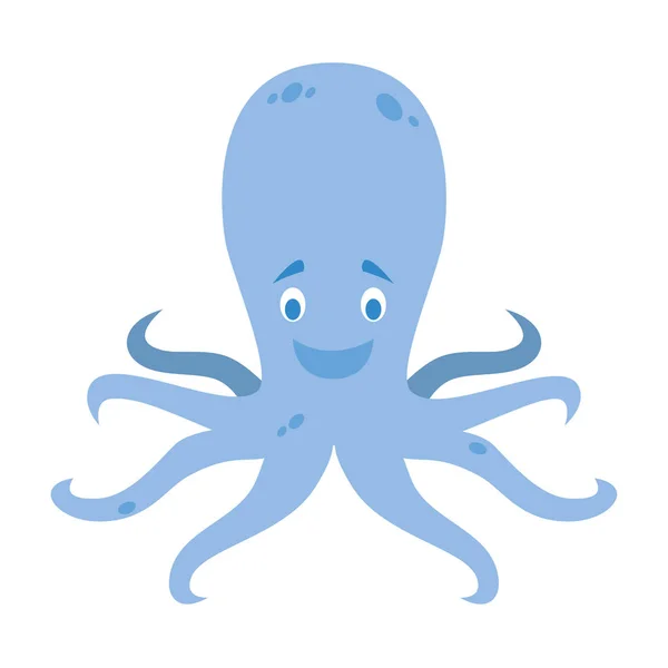 Cute cartoon octopus vector illustration — Stock Vector