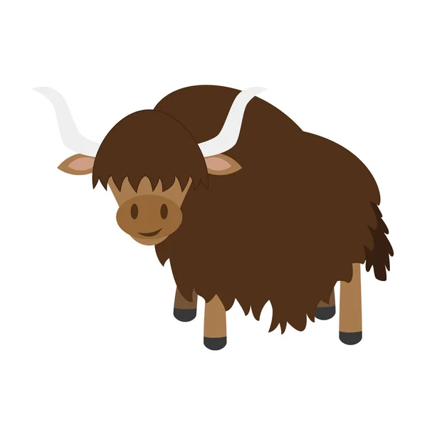 Mignon dessin animé yak vecteur illustration — Image vectorielle