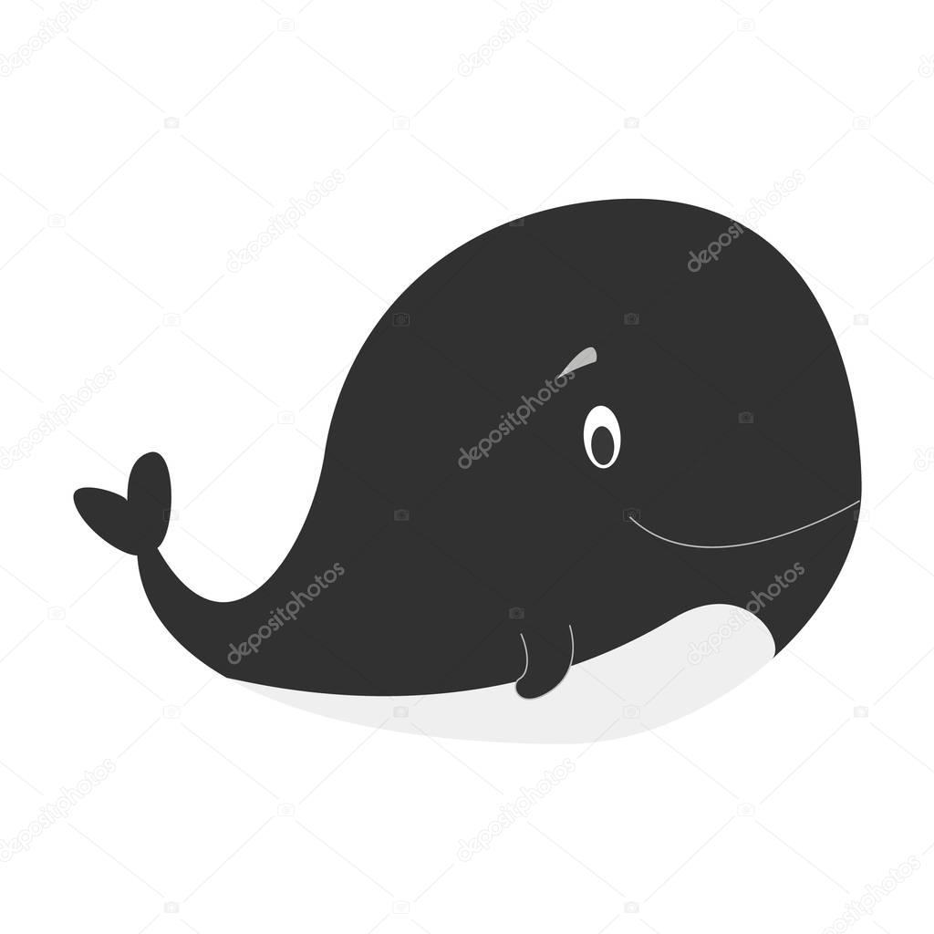 Cute cartoon killer whale vector illustration