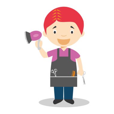 Sevimli çizgi vektör çizim Kuaför