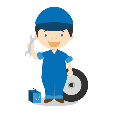 Sevimli çizgi vektör çizim tamirci