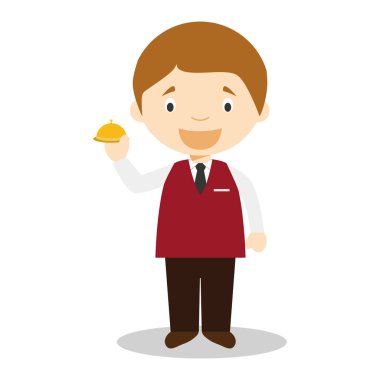 Sevimli çizgi vektör çizim bir recepcionist