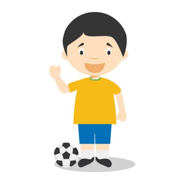 Spor çizgi film vektör çizimler: futbol