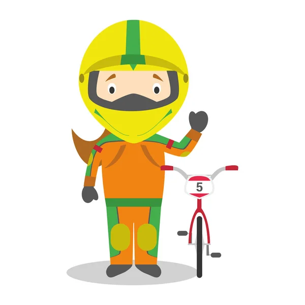 Sport desene animate ilustrații vectoriale: BMX Ciclism (femeie ) — Vector de stoc