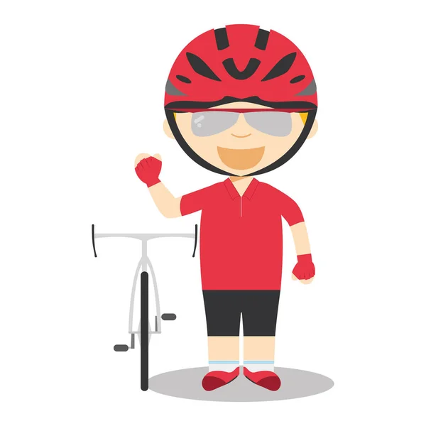 Sporturi desene animate ilustrații vectoriale: Ciclism rutier — Vector de stoc