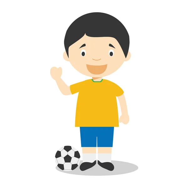 Sportovní kreslené vektorové ilustrace: fotbal — Stockový vektor