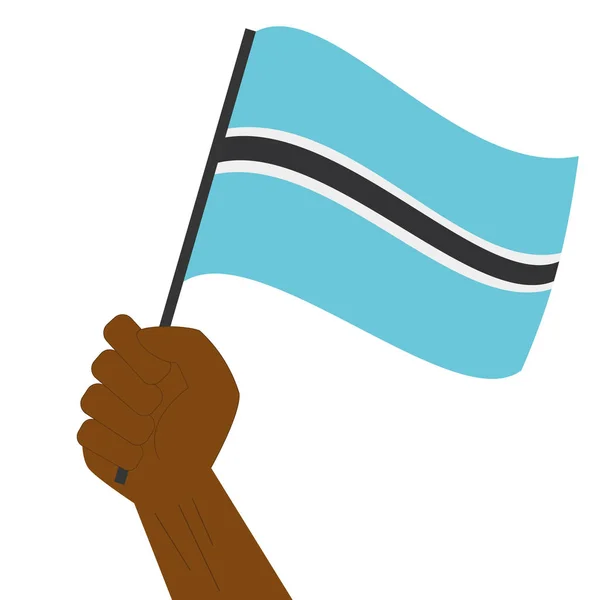 Сторони-Холдинг і підвищення Національний прапор Ботсвани — стоковий вектор