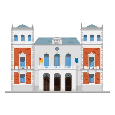 Cute cartoon vector illustration of a town hall clipart