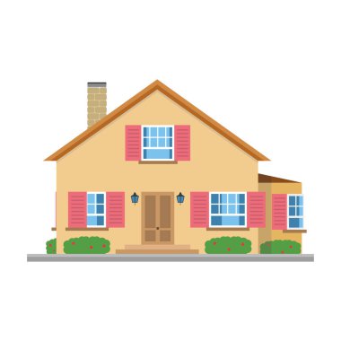 Sevimli çizgi vektör çizim konut villa