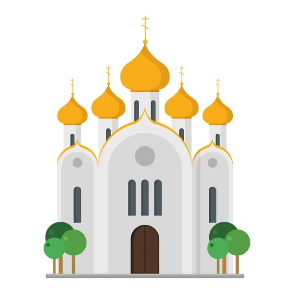 Illustration vectorielle de dessin animé mignon d'une église orthodoxe — Image vectorielle