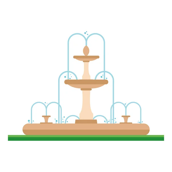 Симпатичная векторная иллюстрация фонтана в парке — стоковый вектор