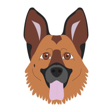 Beyaz arka plan vektör illüstrasyon izole Alman çoban köpek