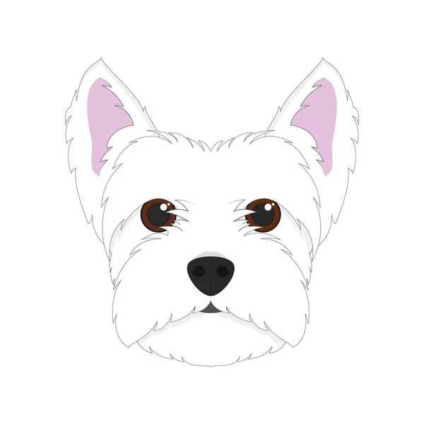 West Highland White Terrier hond geïsoleerd op een witte achtergrond vectorillustratie — Stockvector