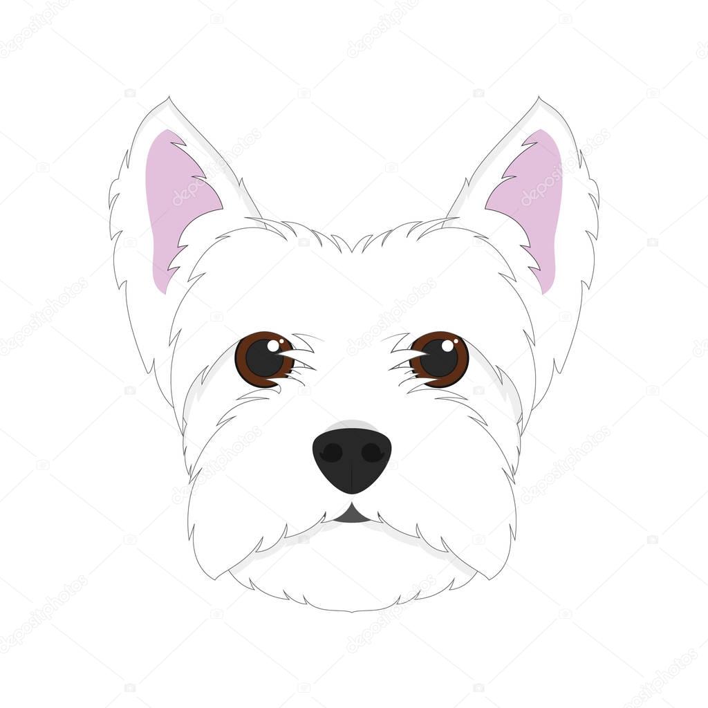 West Highland White Terrier dog isolated on white background vector illustration