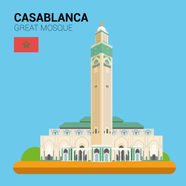 Anıtlar ve simge vektör toplama: Casablanca büyük Camii.