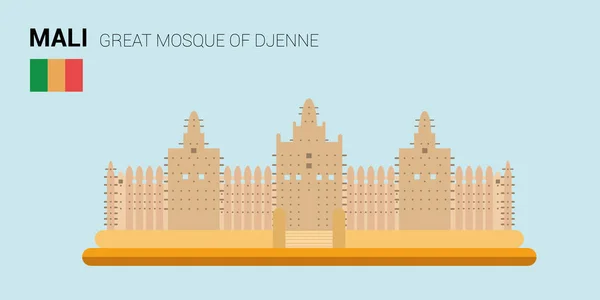 Monumenten en bezienswaardigheden Vector collectie: grote moskee van Djenne. — Stockvector