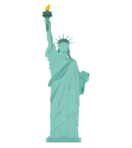 Szobra a Liberty, New York, Amerikai Egyesült Államok. Elszigetelt fehér háttér vektor illusztráció. — Stock Vector