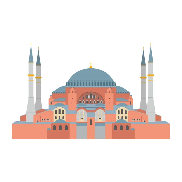 圣索菲亚大教堂矢量图。（土耳其伊斯坦布尔) — 图库矢量图片