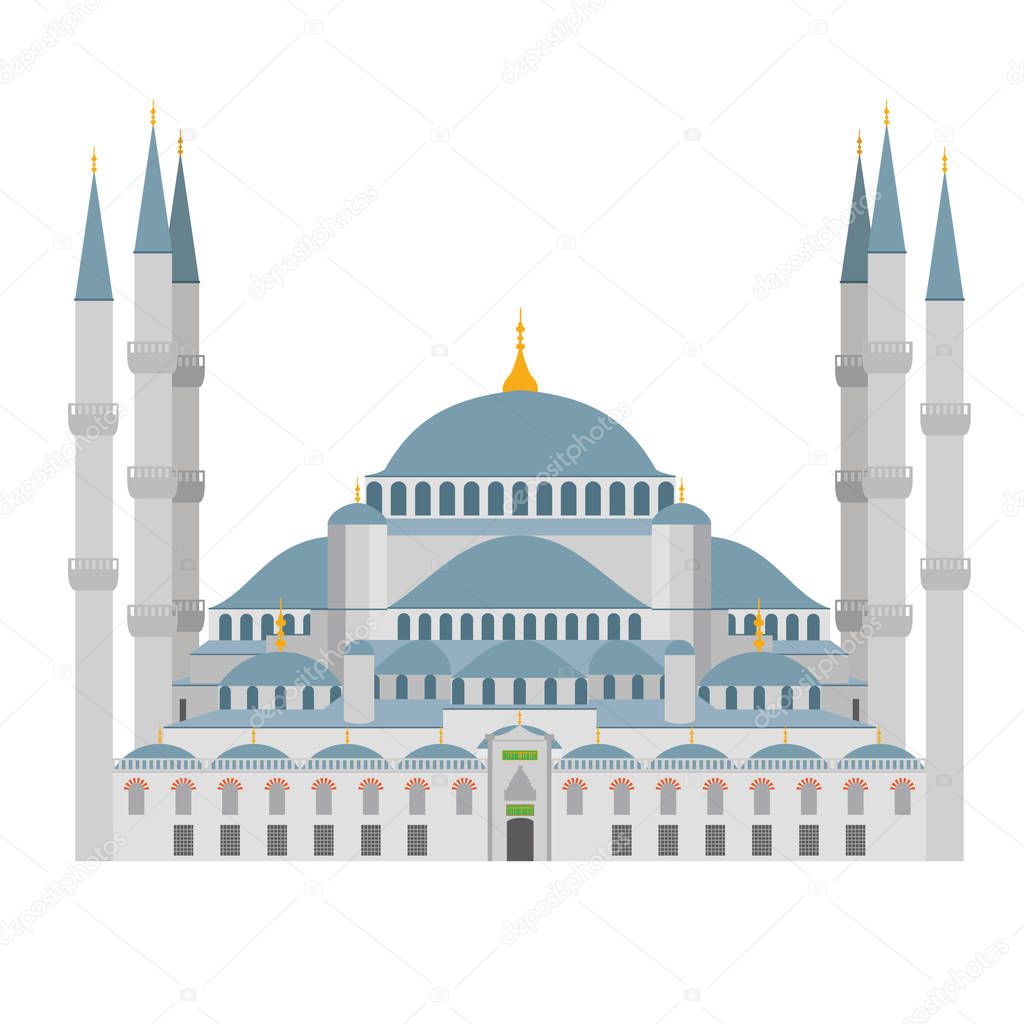 Blue Mosque vector illustration. Istanbul (Turkey)