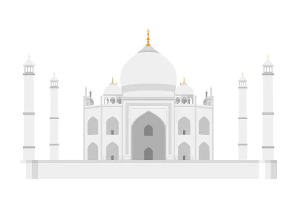 Taj Mahal, Agra, Indien. Isolerad på vit bakgrund vektorillustration. — Stock vektor