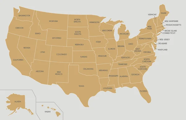 USA Illustration vectorielle de carte. Couches modifiables et clairement étiquetées — Image vectorielle
