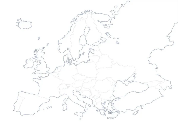 Mapa político de Europa en el fondo blanco. Ilustración vectorial — Vector de stock