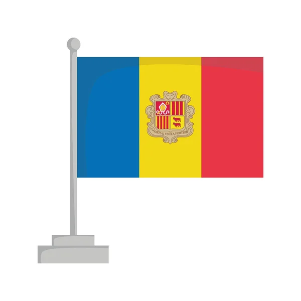 Flagga Andorra vektorillustration — Stock vektor