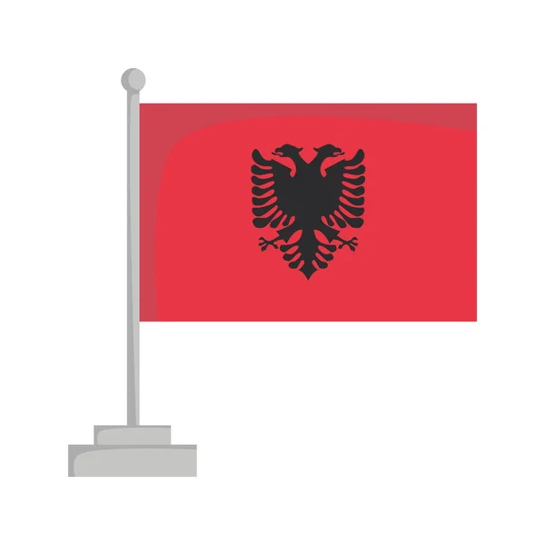 Bandera nacional de Albania Vector Illustration — Vector de stock