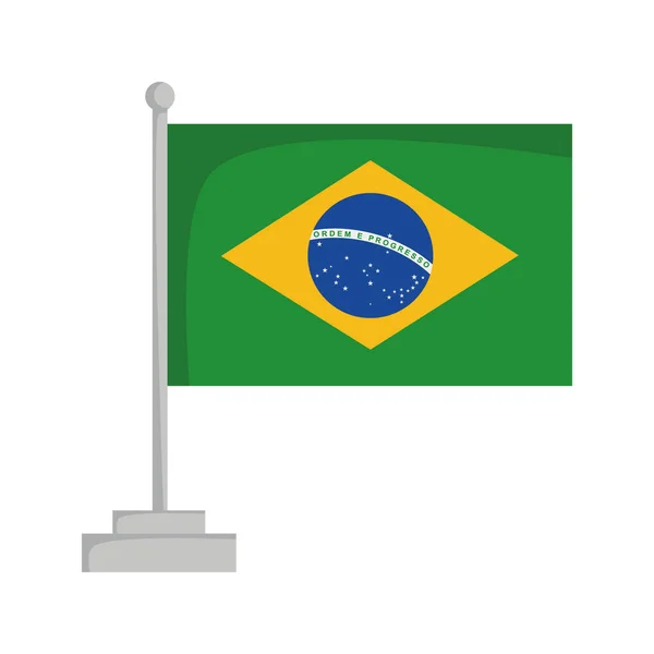 Nationale vlag van Brazilië vectorillustratie — Stockvector