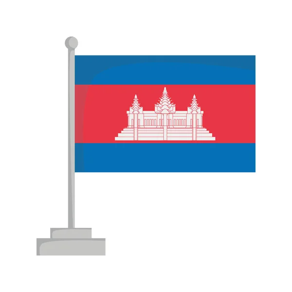Bandeira nacional de Cambodia Vector Illustration — Vetor de Stock