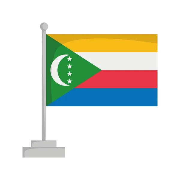 Bandeira nacional de Comoros Vector Illustration —  Vetores de Stock